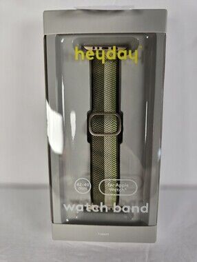 Heyday Woven Knit Watch Band For 42- 49mm Apple Watches Sage Green Stripe Unisex